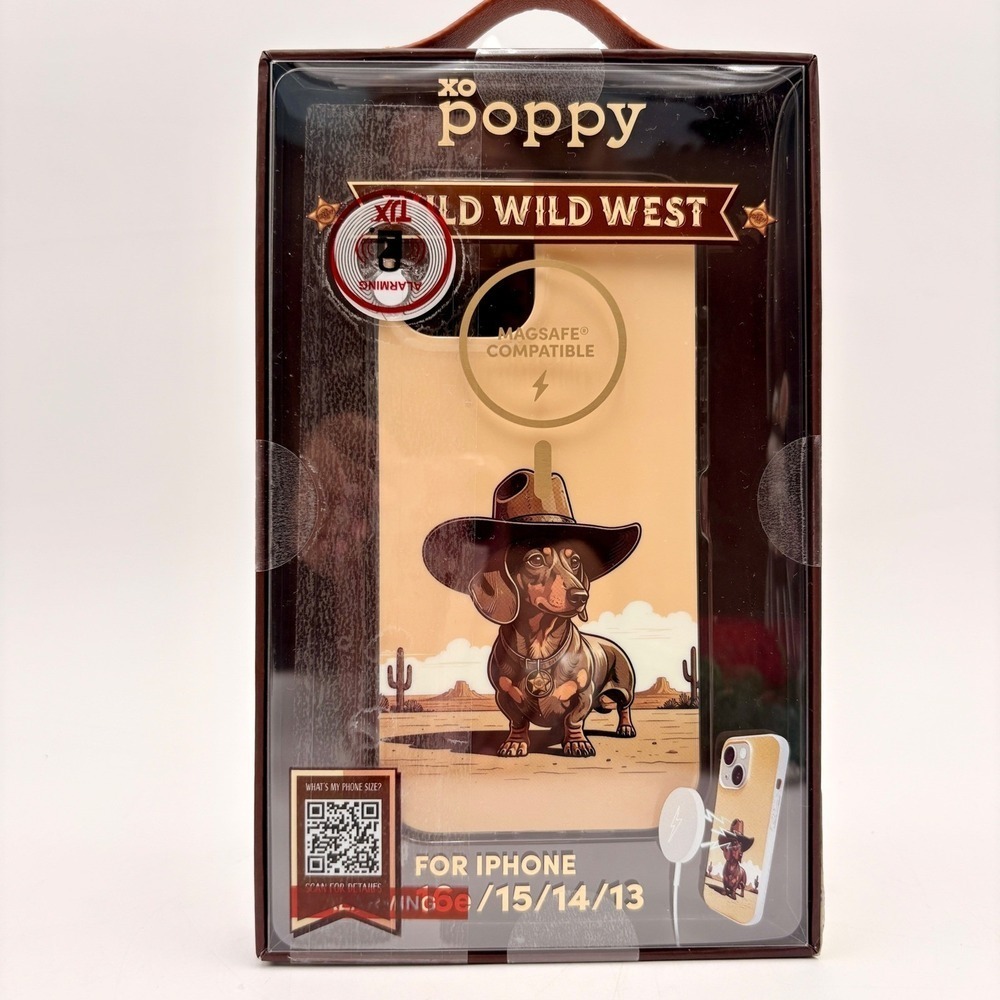 XO Poppy Wild Wild West Dachshund Doxie Phone Case  iPhone 16e 15 14 13 MagSafe‎